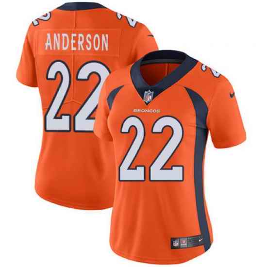 Nike Broncos #22 C J  Anderson Orange Team Color Womens Stitched NFL Vapor Untouchable Limited Jersey